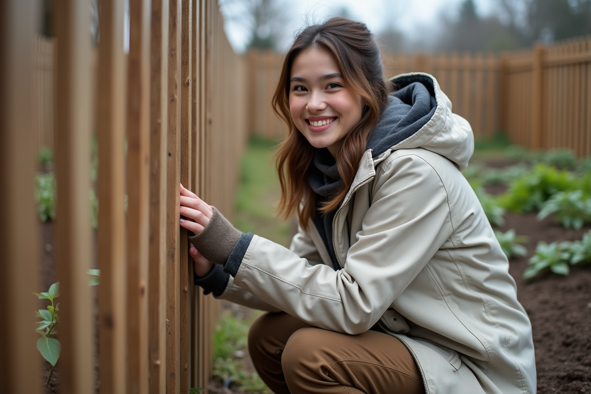 Jeune femme vérifiant la stabilité d