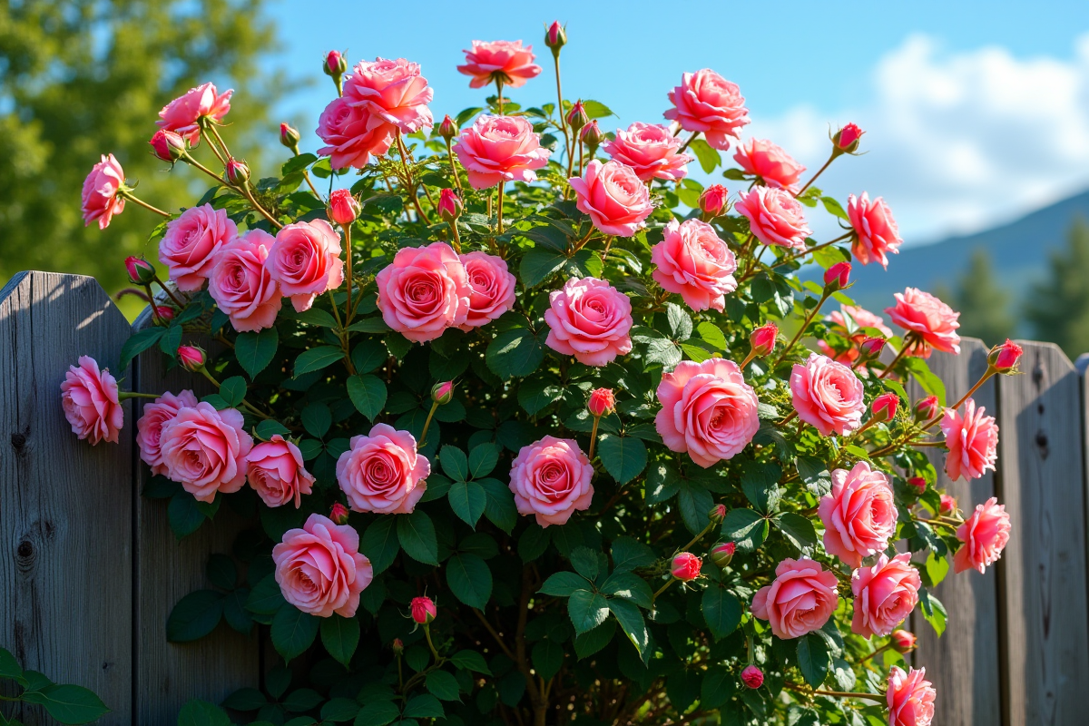 rosier fleuri