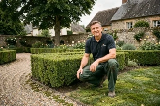 Jardinier professionnel entretenant un jardin soigné dans le Pas-de-Calais, illustration du top 10 des jardiniers à domicile 2026